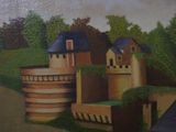 a painting of a painting of a castle on the wall