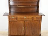 an image of a wooden cabinet with two drawers and a door