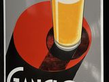 a sign with a glass of beer on it