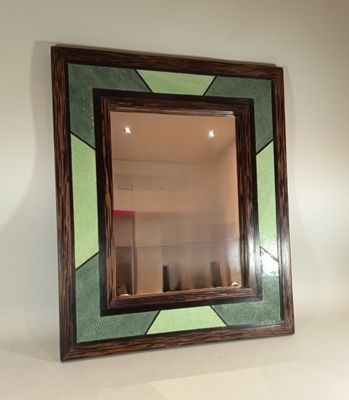 Miroir en bois et bois de placage de palmier gainé de galuch…