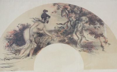 une photo d'un tableau représentant une femme et un homme