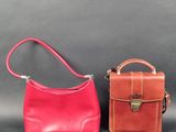 pair of vintage leather handbags