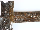 a close up view of a very ornate sword