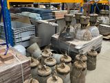 many different types of gas tanks in a warehouse