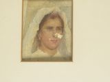 a picture of a woman with a flower in her mouth