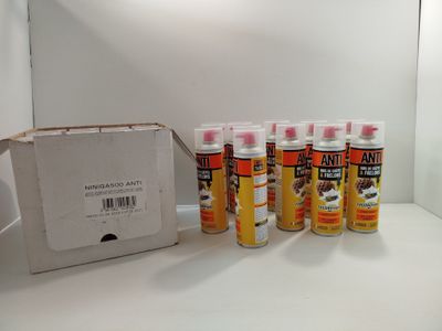 six cans of food sitting on a counter next to a box