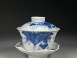 chinese blue and white porcelain bowl and saucer