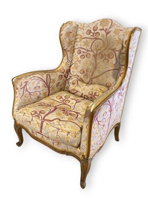 an image of a chair with a floral pattern on it