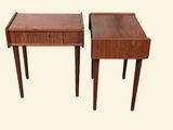 pair of mid century danish teak bedside tables