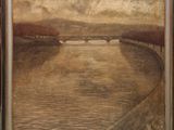 an image of a painting of a bridge over a body of water