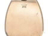 a gold case that has a crown on it