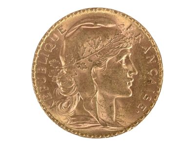 Pièce de 20 francs or au coq, 1906. Petites usures. - Photo 1