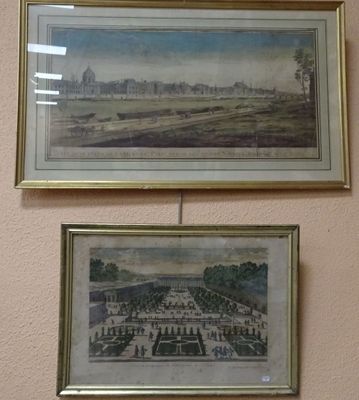 two framed pictures hanging on the wall of a room