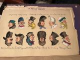 un vieux livre sur lequel figurent plein de visages de dessins animés