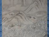 chinese scroll painting of a landscape with mountains and a river