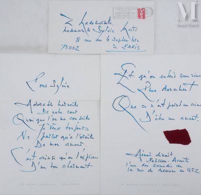 MATHIEU Georges (1921-2012) Lettre manuscrite, 1990