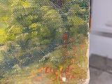 an oil painting of a person holding a piece of art in their hand