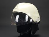 a helmet on a mannequin head on a black background