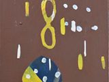 an image of a painting of a number eight on a brown background