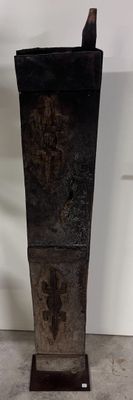 Totem de porte BAMBARA (Mali) bois aux 2 crocodiles sur supp…