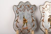 Paire d'appliques décoratives à deux lumières en fer et à l'… (photo 2)