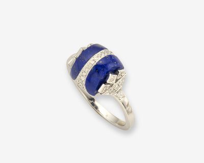 bague art déco en saphir et diamant