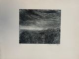 a black and white drawing of a wave in the ocean