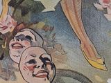 a picture of a painting of a woman laying on the ground