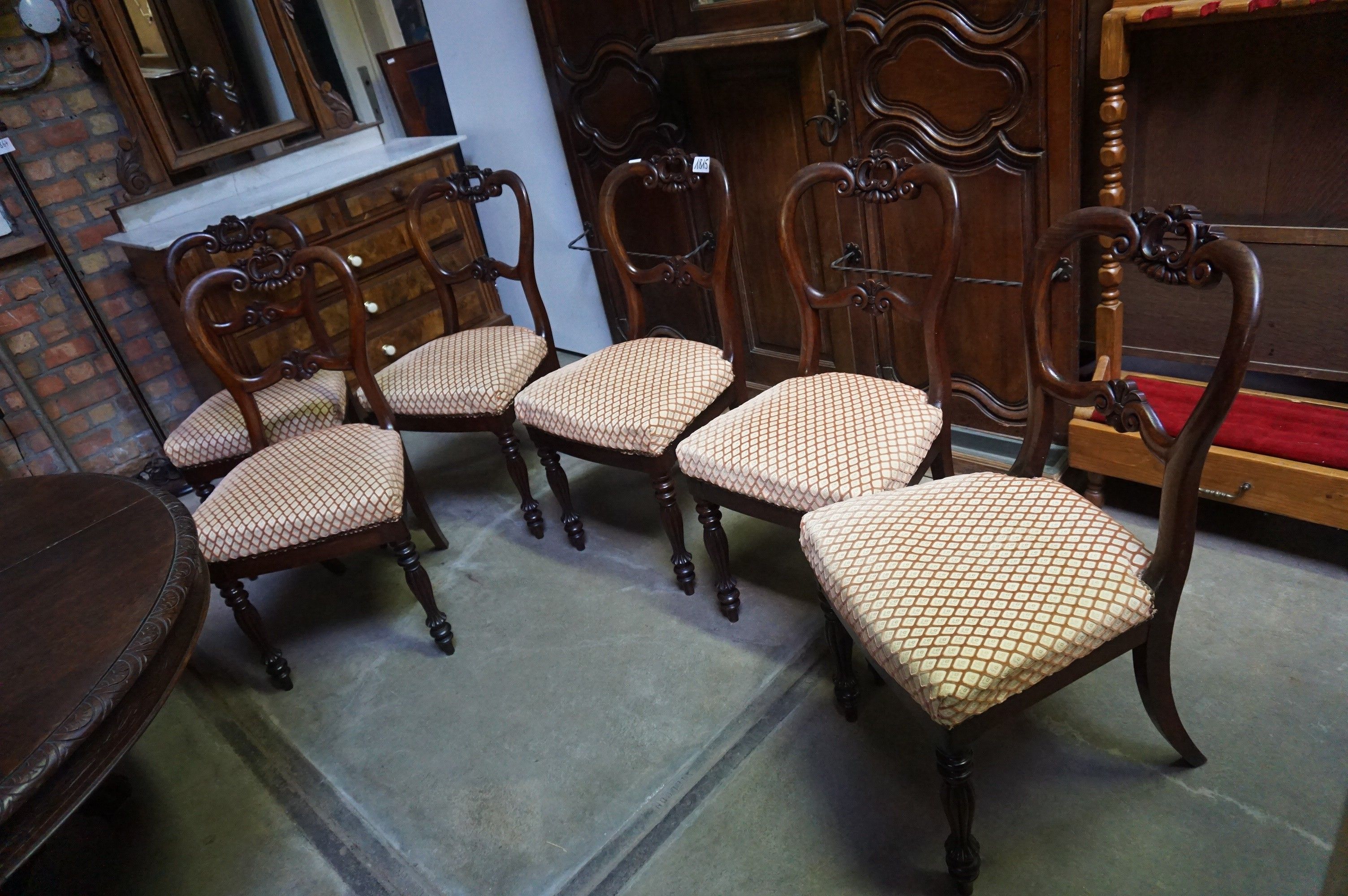 6 belles chaises anciennes de style victorien - acajou