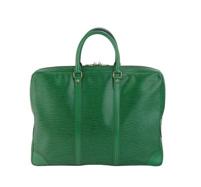 louis vuitton green epi leather briefcase