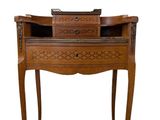 an image of a wooden desk with drawers and drawers