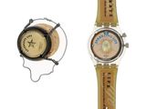 une photo d'une montre-bracelet et d'une montre sur fond blanc
