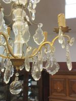 Lustre en bronze et pampilles, à 5 lumières - style Louis XV… (photo 2)