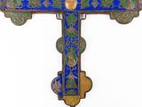 an image of a blue and green cross on a white background