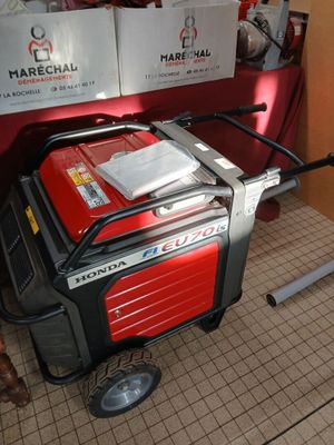 an image of a small portable generator in a garage