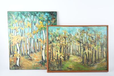 Paul PETIT (1915-2003) Chemin de forêt