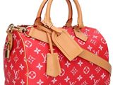 louis vuitton red monogram canvas speedy bag