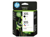 Cartouches d'encre noir et tricolores pour HP 305xl