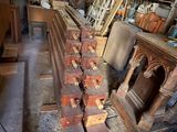 several pieces of wood are stacked on top of each other in a room