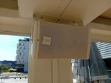 a picture of a window with a speaker attached to it