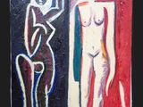 une image d'un tableau représentant un homme et une femme debout l'un à côté de l'autre