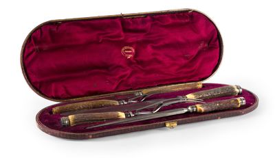 SERVICE A DECOUPER de 5 pièces en acier et manches en bois d…