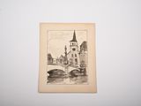 a picture of a drawing of a castle on the wall
