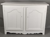 une image représentant une armoire blanche surmontée de deux portes