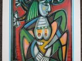 painting of a woman holding a child in her arms