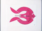 la photo d'une photo représentant un poisson rose dans un cadre