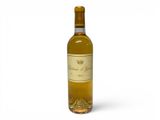 bottle of white wine on a white background with a crown on the label