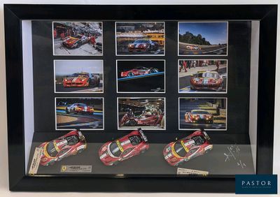a picture of a picture of a race car in a display case