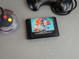 a video game and a game controller on a table