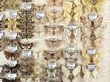 a picture of a wall with a lot of butterflies on it